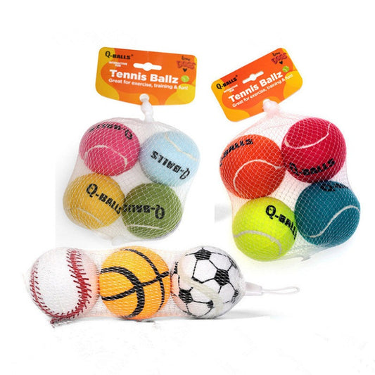 Squeaker Ball Fetch Dog Toy for Medium Dog, 3-Pack/4-Pack